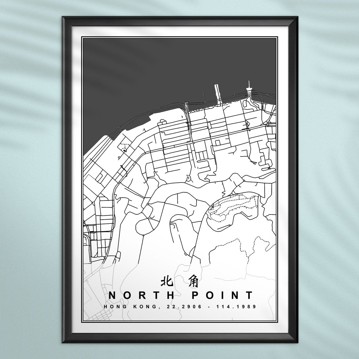 香港北角區地圖海報 - Hong Kong Maper