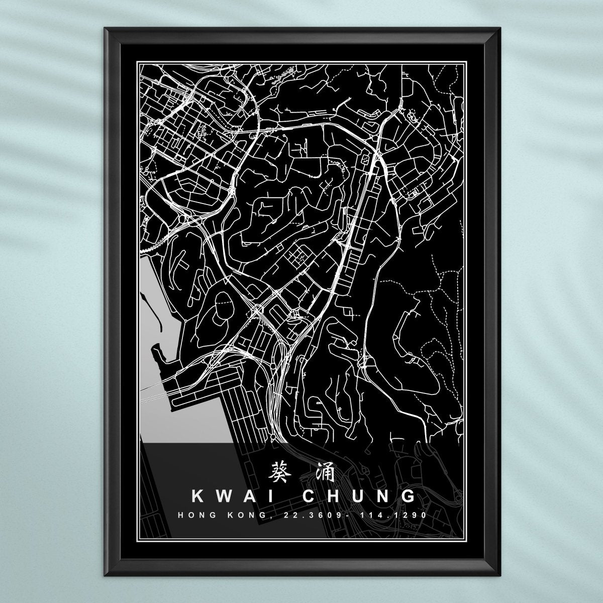 香港葵涌地圖海報 - Hong Kong Maper