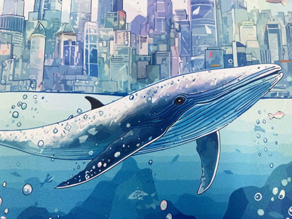 「鯨魚之美」保育香港動物油畫風滑鼠墊 - Hong Kong Maper