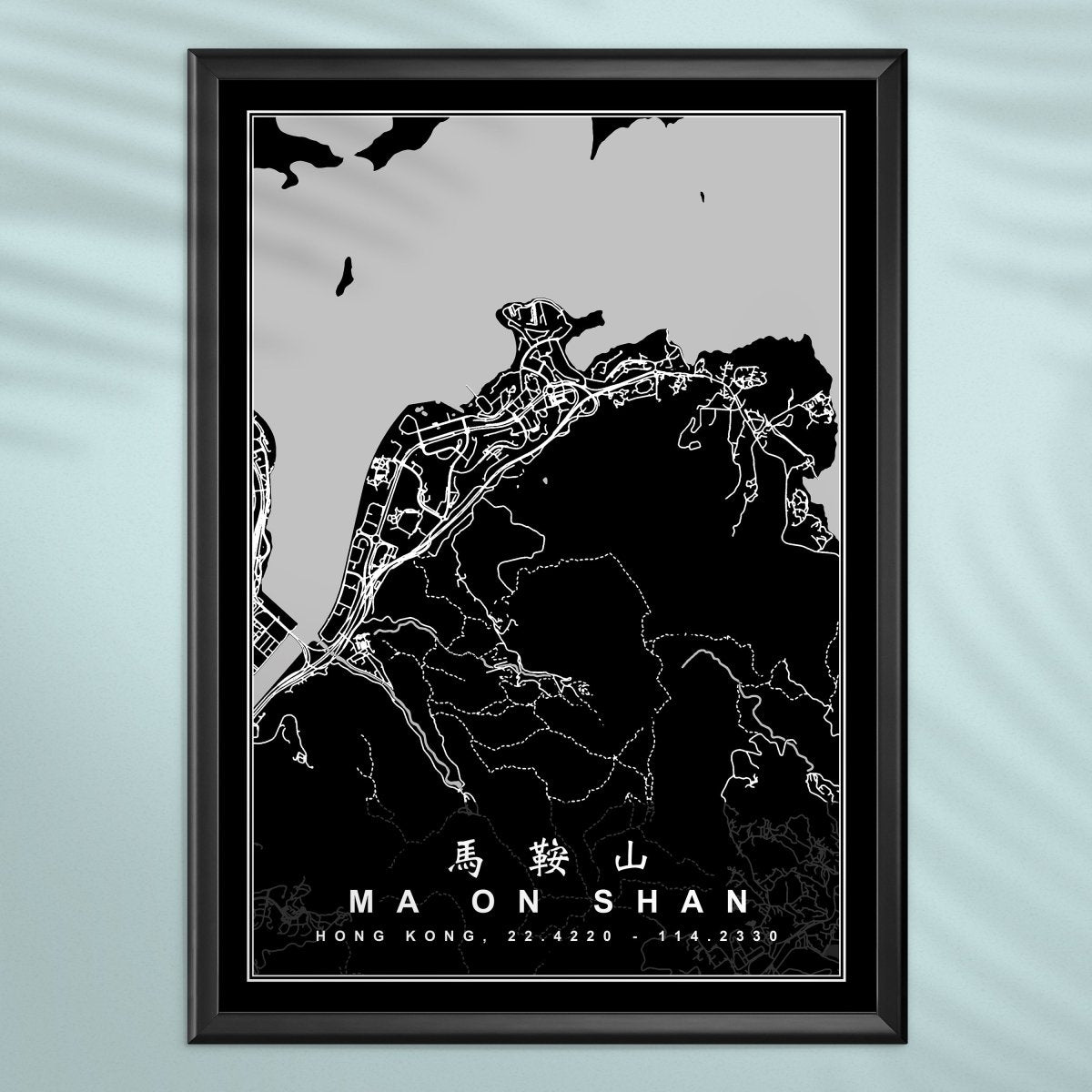 香港馬鞍山地圖海報 - Hong Kong Maper