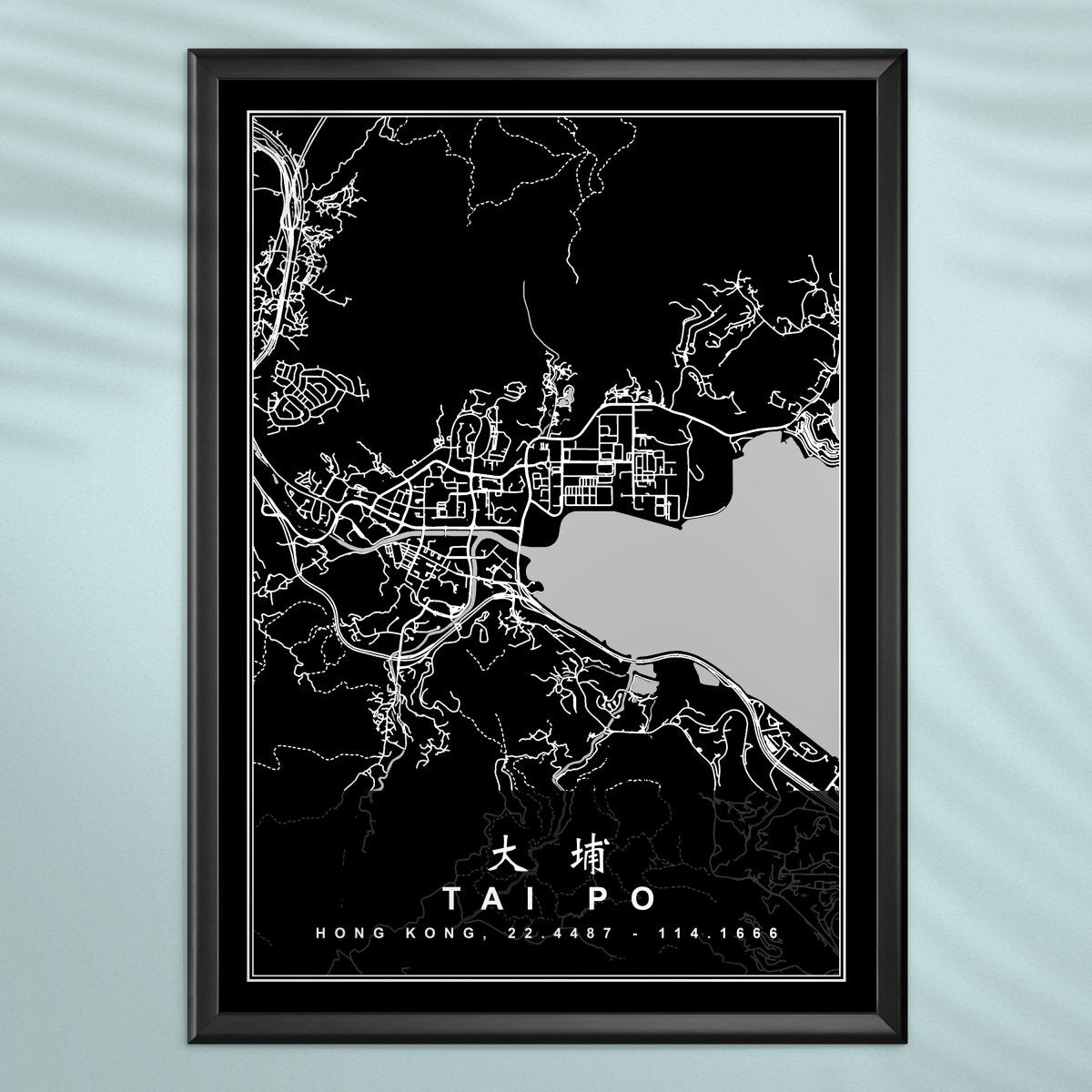 香港大埔地圖海報 - Hong Kong Maper
