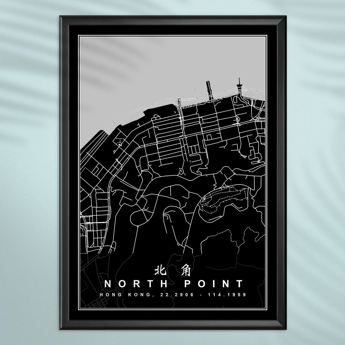 香港北角區地圖海報 - Hong Kong Maper